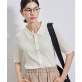 オフホワイト(15) | ハーフスリーブシアーポロニット | ROPE' PICNIC