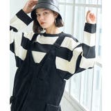 ブラック(01) | 太ボーダーニットプルオーバー | ROPE' PICNIC