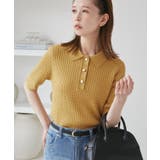 カラシ(86) | ミニケーブルハーフスリーブニットポロシャツ | ROPE' PICNIC