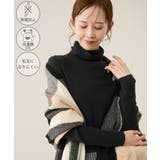 ブラック(01) | アンチピリングリブタートルニットプルオーバー/イージーケア | ROPE' PICNIC