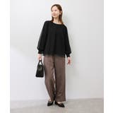 チュールドッキングボリュームスリーブニットプルオーバー | ROPE' PICNIC | 詳細画像3 