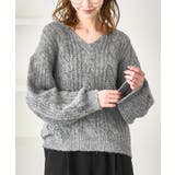 ゆるケーブル編みVネックニット | ROPE' PICNIC | 詳細画像7