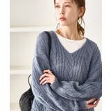ブルー系(45) | ゆるケーブル編みVネックニット | ROPE' PICNIC