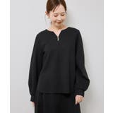 ブラック(01) | パール付きポンチプルオーバー/セットアップ対応 | ROPE' PICNIC