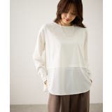 ホワイト(10) | 布帛ドッキングロングスリーブTシャツ | ROPE' PICNIC