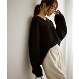 ブラック(01) | ミニフラワースパンコールニット | ROPE' PICNIC