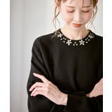 ブラック(01) | ビジューニットプルオーバー | ROPE' PICNIC