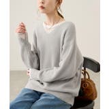 ライトグレー(08) | 【新色追加】スフレニットシリーズ Vネックニットプルオーバー イージーケア | ROPE' PICNIC