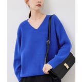 ブルー(44) | 【新色追加】スフレニットシリーズ Vネックニットプルオーバー イージーケア | ROPE' PICNIC