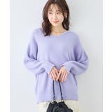 ラベンダー(52) | 【新色追加】スフレニットシリーズ Vネックニットプルオーバー イージーケア | ROPE' PICNIC