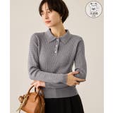 ポロカラーミニケーブルニット/イージーケア | ROPE' PICNIC | 詳細画像1 