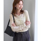 フロントギャザーVネックシアーフロッキートップス | ROPE' PICNIC | 詳細画像1 