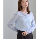 サックス(48) | フロントギャザーVネックシアーフロッキートップス | ROPE' PICNIC