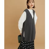 チャコール(06) | 【WEB限定】チュニックサイドスリットベスト | ROPE' PICNIC