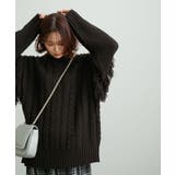 ブラック(01) | 【WEB限定】フリンジニットプルオーバー | ROPE' PICNIC
