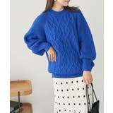 ブルー(44) | 【WEB限定】ビッグケーブルニットプルオーバー | ROPE' PICNIC