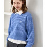 サックス(48) | ケーブル編みクロップドニットプルオーバー | ROPE' PICNIC
