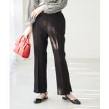 ブラック(01) | 【ラク美】ファスナースリットカラーパンツ | ROPE' PICNIC