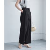 ブラック(01) | 【3サイズ展開】サスペンダー付きワイドパンツ | ROPE' PICNIC