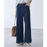 ネイビー(40) | 【ウエスト革命デニム】ウエストシェイプデニムワイドパンツ | ROPE' PICNIC