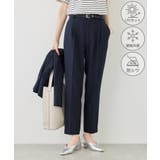 ネイビー(40) | リネンライクシリーズ ドライタッチテーパードパンツ UVカット | ROPE' PICNIC