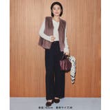 【ちゃんと+かわいい保証】洗えるウーリッシュ ベルト付きワイドパンツ 低身長 | ROPE' PICNIC | 詳細画像3