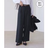 ネイビー(40) | レディハンサムシリーズ ウールライクウエストタックセミワイドパンツ | ROPE' PICNIC