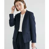 ネイビー(40) | 【UVカット】リネンライクノーラペルジャケット | ROPE' PICNIC