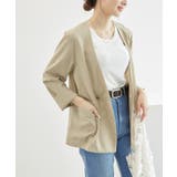 セットアップ対応/麻調シアーノーカラージャケット/接触冷感・UVカット | ROPE' PICNIC | 詳細画像15