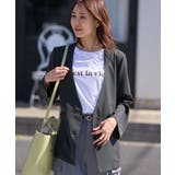 セットアップ対応/麻調シアーノーカラージャケット/接触冷感・UVカット | ROPE' PICNIC | 詳細画像4