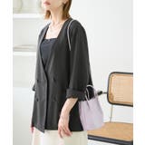 セットアップ対応/麻調シアーノーカラージャケット/接触冷感・UVカット | ROPE' PICNIC | 詳細画像9