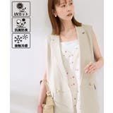 ベージュ(27) | カナパスリーブレスジャケット セットアップ対応 | ROPE' PICNIC