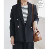 ネイビー(40) | 【低身長 小柄さんサイズ】レディハンサムシリーズ ウールライク金ボタンジャケット… | ROPE' PICNIC