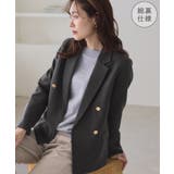 ブラック系(02) | レディハンサムシリーズ ウールライク金ボタンジャケット(総裏地) セットアップ対… | ROPE' PICNIC