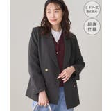 ブラック系(02) | 【WEB限定】レディハンサムシリーズ ウールライク金ボタンミドル丈ジャケット(総… | ROPE' PICNIC
