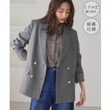 グレー(07) | 【WEB限定】レディハンサムシリーズ ウールライク金ボタンミドル丈ジャケット(総… | ROPE' PICNIC