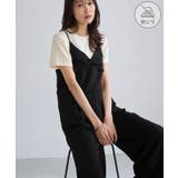 ブラック(01) | シワになりにくいキャミソールオールインワン/防シワ | ROPE' PICNIC