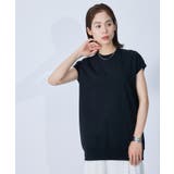ブラック(01) | リサイクルコットンジャージーキャップスリーブTシャツ | ROPE' OUTLET