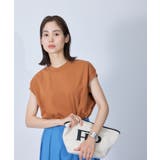 ブラウン(22) | リサイクルコットンジャージーキャップスリーブTシャツ | ROPE' OUTLET