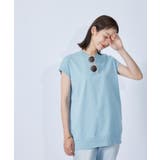 ブルー系(47) | リサイクルコットンジャージーキャップスリーブTシャツ | ROPE' OUTLET