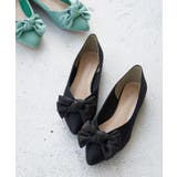 ブラック(01) | マットサテンリボンフラットシューズ | ROPE' PICNIC