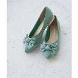 グリーン(30) | マットサテンリボンフラットシューズ | ROPE' PICNIC