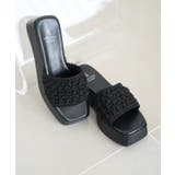 ブラック(01) | マクラメプラットフォームサンダル | ROPE' PICNIC