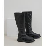 ブラック(01) | プラットフォームストレッチロングブーツ | ROPE' PICNIC