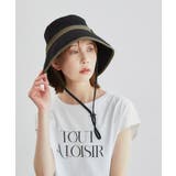 ブラック(01) | 遮光・ウォッシャブル/麻調ワイドブリムダウンハット | ROPE' PICNIC