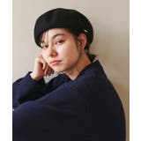 ブラック(01) | プレート付きウールベレー帽/リンクコーデ | ROPE' PICNIC