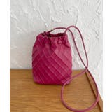 ピンク(63) | スクエアエンボスドロストリングショルダーバッグ | ROPE' PICNIC