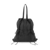 ブラック(01) | A4対応・撥水加工/リボンドロストリングナップザック | ROPE' PICNIC