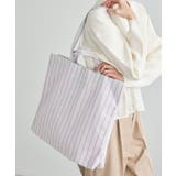 ピンク系(65) | ストライプビッグトートバッグ/2WAY・A4対応 | ROPE' PICNIC
