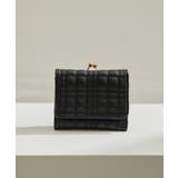 ブラック(01) | がま口キルティング三つ折りミニウォレット | ROPE' PICNIC